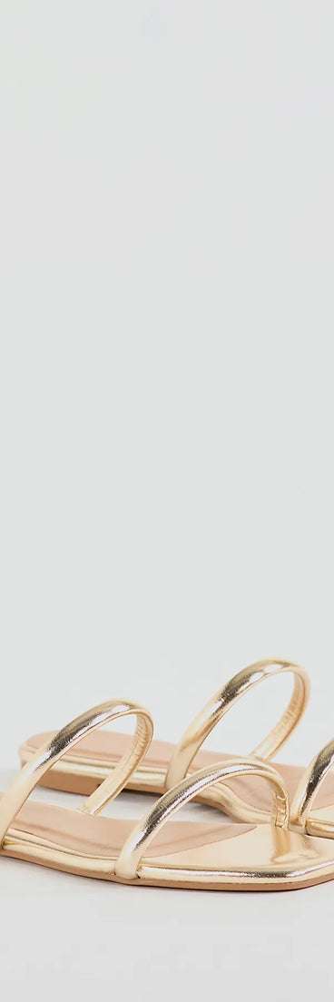 All Time Favorite Strappy Metallic Flat Sandals