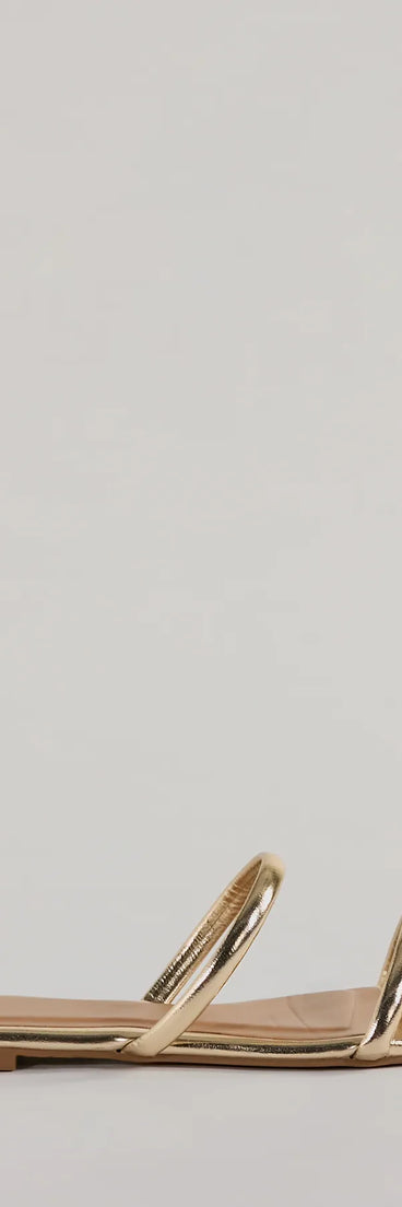 All Time Favorite Strappy Metallic Flat Sandals