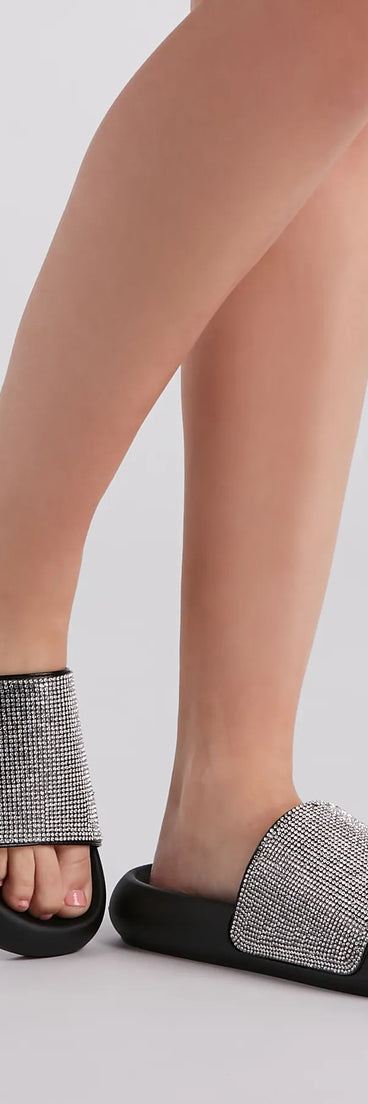 Luxe Lounge Rhinestone Strap Slides