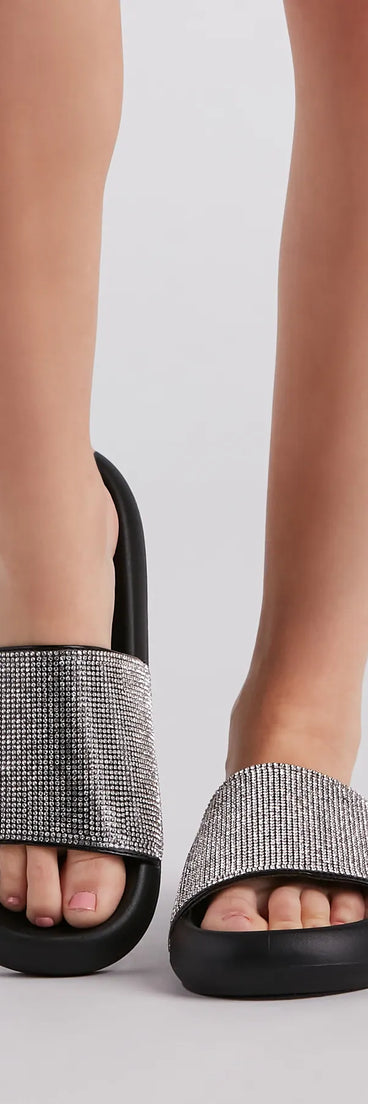Luxe Lounge Rhinestone Strap Slides