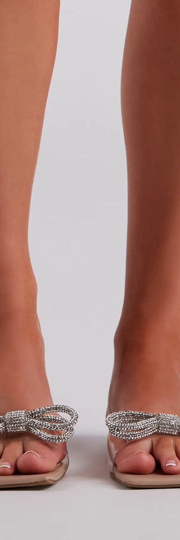 A Little Bit Of Glamour Rhinestone Bow Sandals