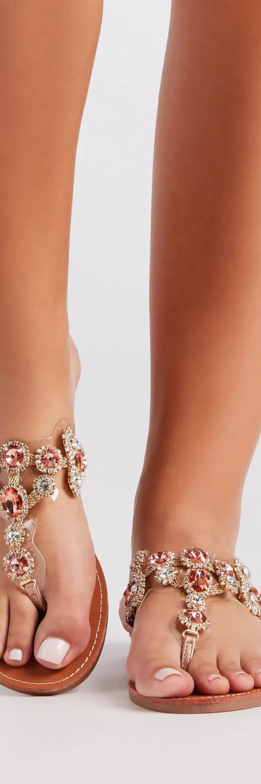 Glitzy Bejeweled Thong Sandals