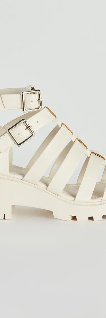 Catch Of The Day Caged Lug Sandals