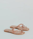 Effortless And Fab Rhinestone Strappy Flat Sandals