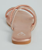 Effortless And Fab Rhinestone Strappy Flat Sandals