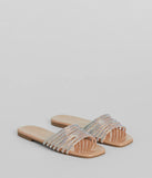 Glam Life Rhinestone Strappy Faux Leather Sandals