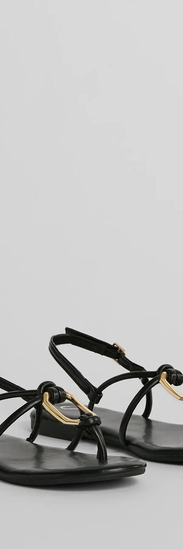 All Things Chic Strappy Charm Flat Sandals