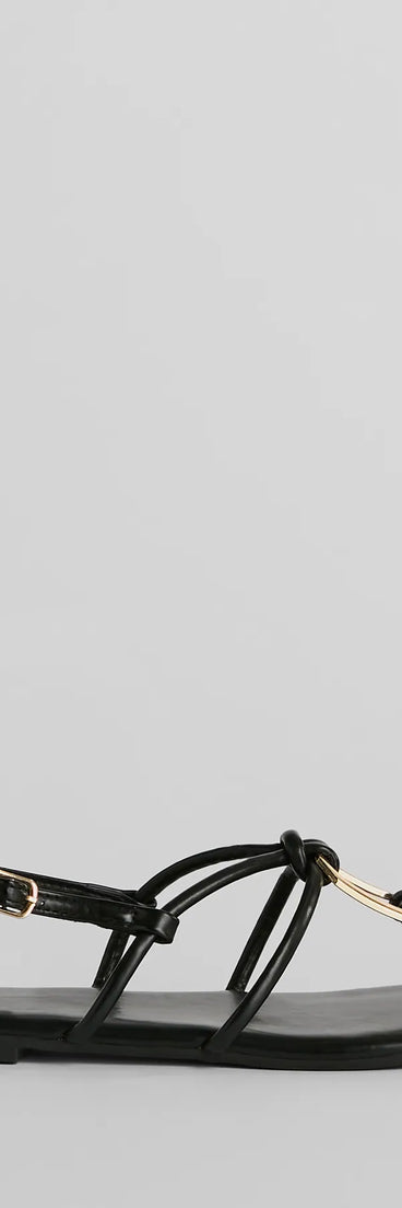 All Things Chic Strappy Charm Flat Sandals