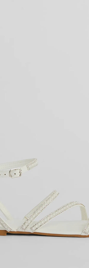 Stunning Artistry Crystal Faux Pearl Strappy Sandals