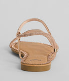 Glamour Steps Rhinestone Strappy Flat Sandals
