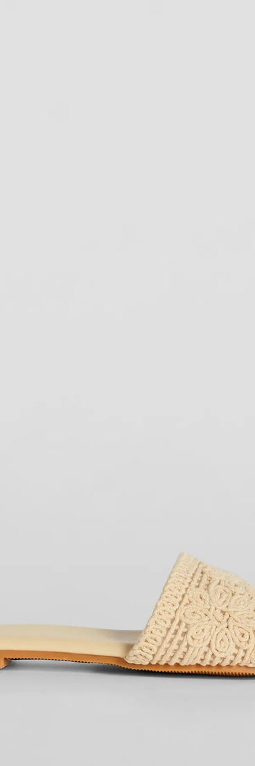 Fun Vibes Floral Straw Flat Sandals