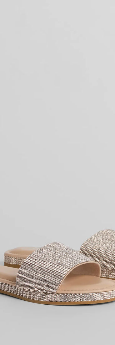 Go To Rhinestone Band Flat Sandals