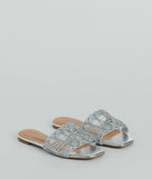 Glam Sheen Metallic Woven Faux Leather Sandals