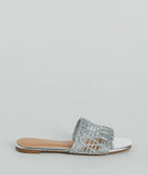 Glam Sheen Metallic Woven Faux Leather Sandals