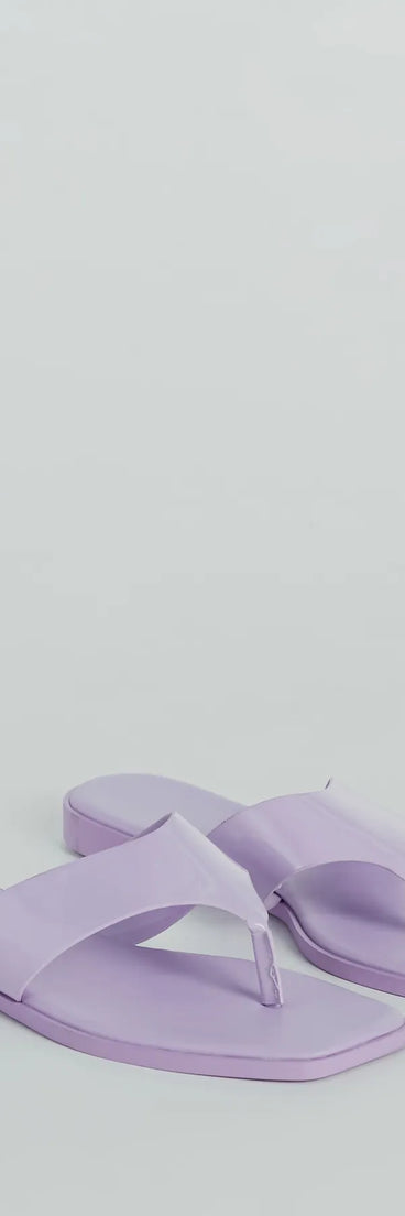 Cute Trendsetter Thong Strap Faux Leather Sandals