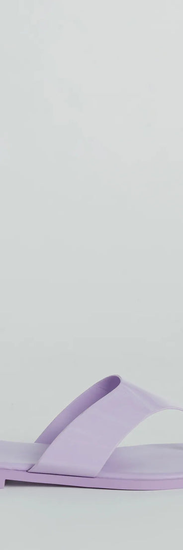 Cute Trendsetter Thong Strap Faux Leather Sandals