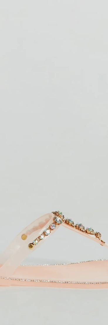 Glam Up Gemstone Strap Jelly Sandals