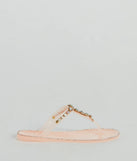 Glam Up Gemstone Strap Jelly Sandals