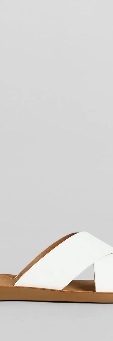 Feeling Good Criss Cross Faux Leather Flat Sandals