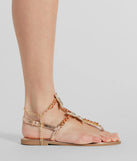 Glam Perfection Rhinestone Butterfly Metallic Sandals