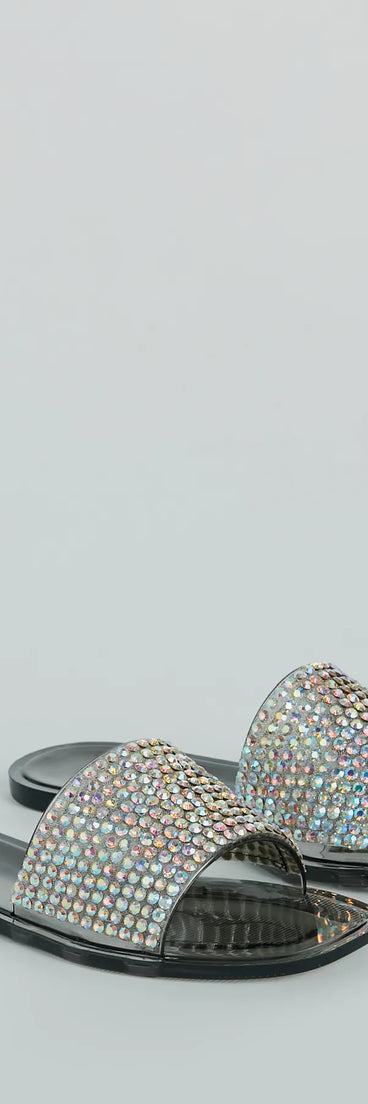 Slip Into Luxury Rhinestone Flat Jelly Sandals