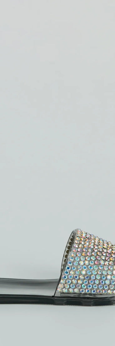 Slip Into Luxury Rhinestone Flat Jelly Sandals