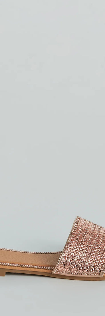 Casual Glitz Rhinestone Strap Faux Leather Sandals