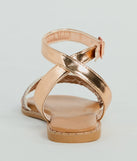 Sun-Soaked Adventure Woven Metallic Flat Sandals