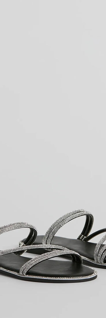 Fantastic Sparkle Rhinestone Strappy Flat Sandals