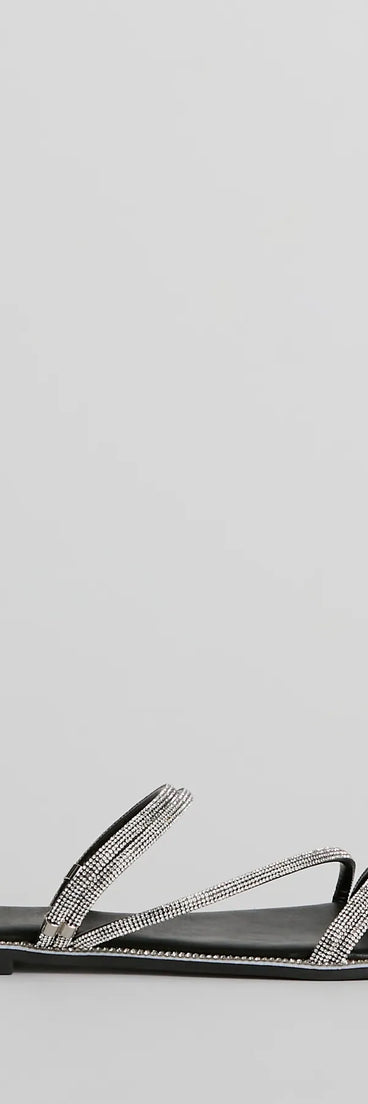 Fantastic Sparkle Rhinestone Strappy Flat Sandals