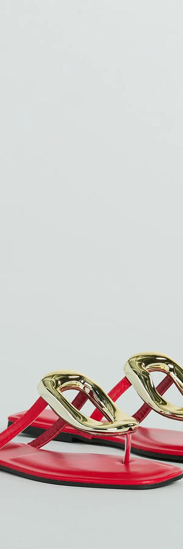 Minimalistic Elegance Square Ring Flat Sandals