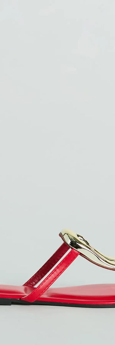 Minimalistic Elegance Square Ring Flat Sandals