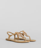 Beachy-Chic Shell Thong Strap Sandals