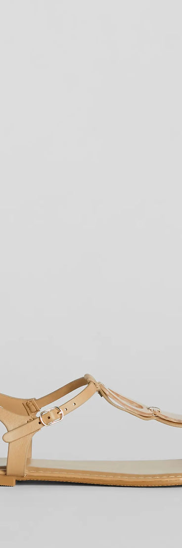 Beachy-Chic Shell Thong Strap Sandals