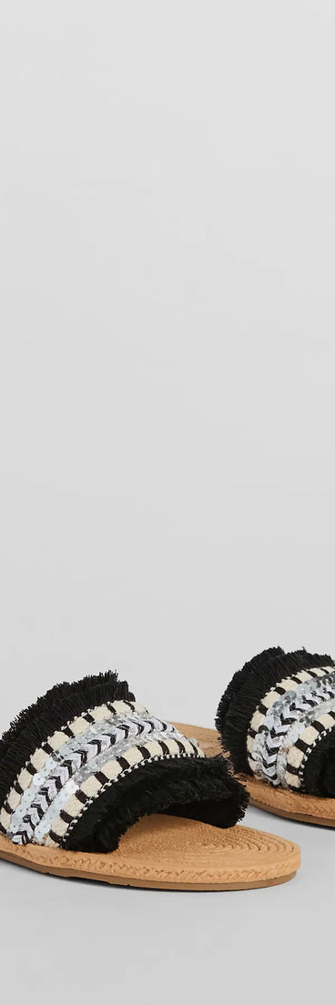 Summer Glam Espadrille Sequin Fringe Sandals