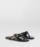 Statement Gleam Buckle Thong Sandals