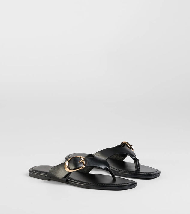 Statement Gleam Buckle Thong Sandals