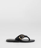 Statement Gleam Buckle Thong Sandals