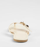 Statement Gleam Buckle Thong Sandals