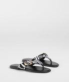 Statement Gleam Buckle Thong Sandals