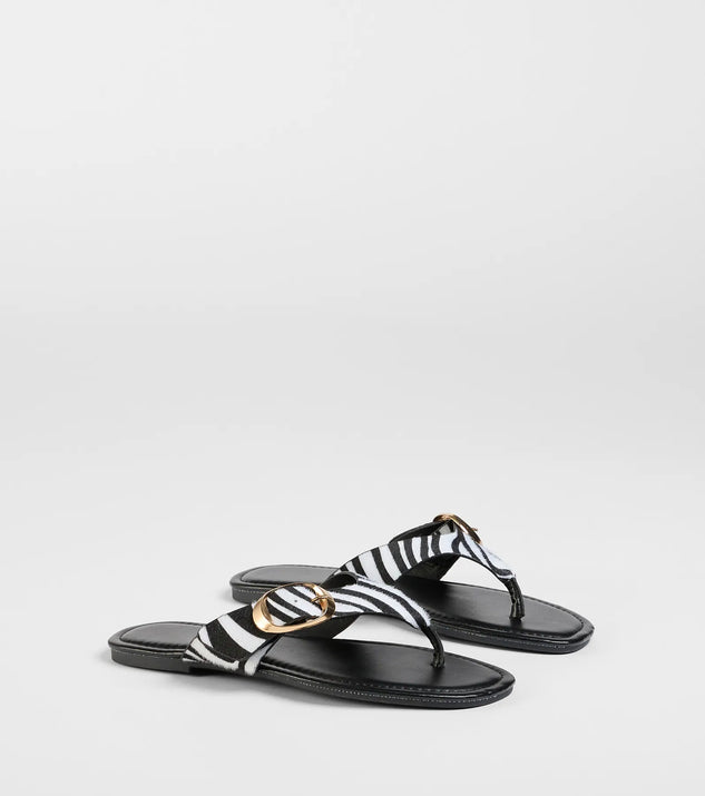 Statement Gleam Buckle Thong Sandals