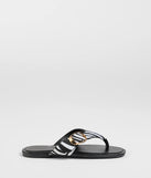 Statement Gleam Buckle Thong Sandals