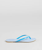 Stay on-trend this season with the Cutie Vibe Gingham Print Thong Strap Sandals in blue, a must-have for creating stylish and effortless spring outfits for women.