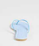 Stay on-trend this season with the Cutie Vibe Gingham Print Thong Strap Sandals in blue, a must-have for creating stylish and effortless spring outfits for women.