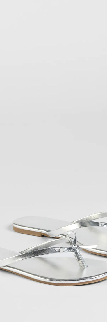 Stay on-trend this season with the Perfect Pair Bow Detail Thong Strap Sandals in silver, a must-have for creating stylish and effortless fall outfits for women.