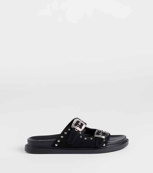 Cool Girl Studded Western Buckle Sandals | Windsor