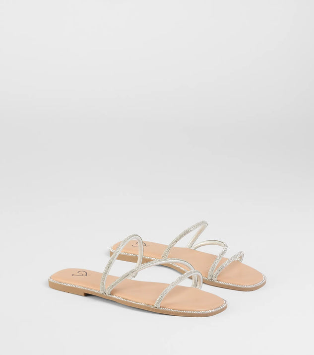 Always Glowing Rhinestone Strap Sandals