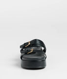On A New Level Buckle Strappy Platform Sandals