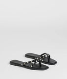 Stay on-trend this season with the Stylishly Glam Strappy Rhinestone Pearl Sandals in black, a must-have for creating stylish and effortless spring outfits for women.
