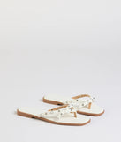 Stay on-trend this season with the Stylishly Glam Strappy Rhinestone Pearl Sandals in white, a must-have for creating stylish and effortless spring outfits for women.